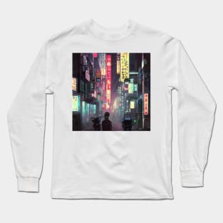 Neo Tokyo - A Lonely Boy - Japan Vibe Long Sleeve T-Shirt
